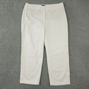 Talbots Pants Womens 6 White The Perfect Skimmer Crop Casual Coastal Button Hem